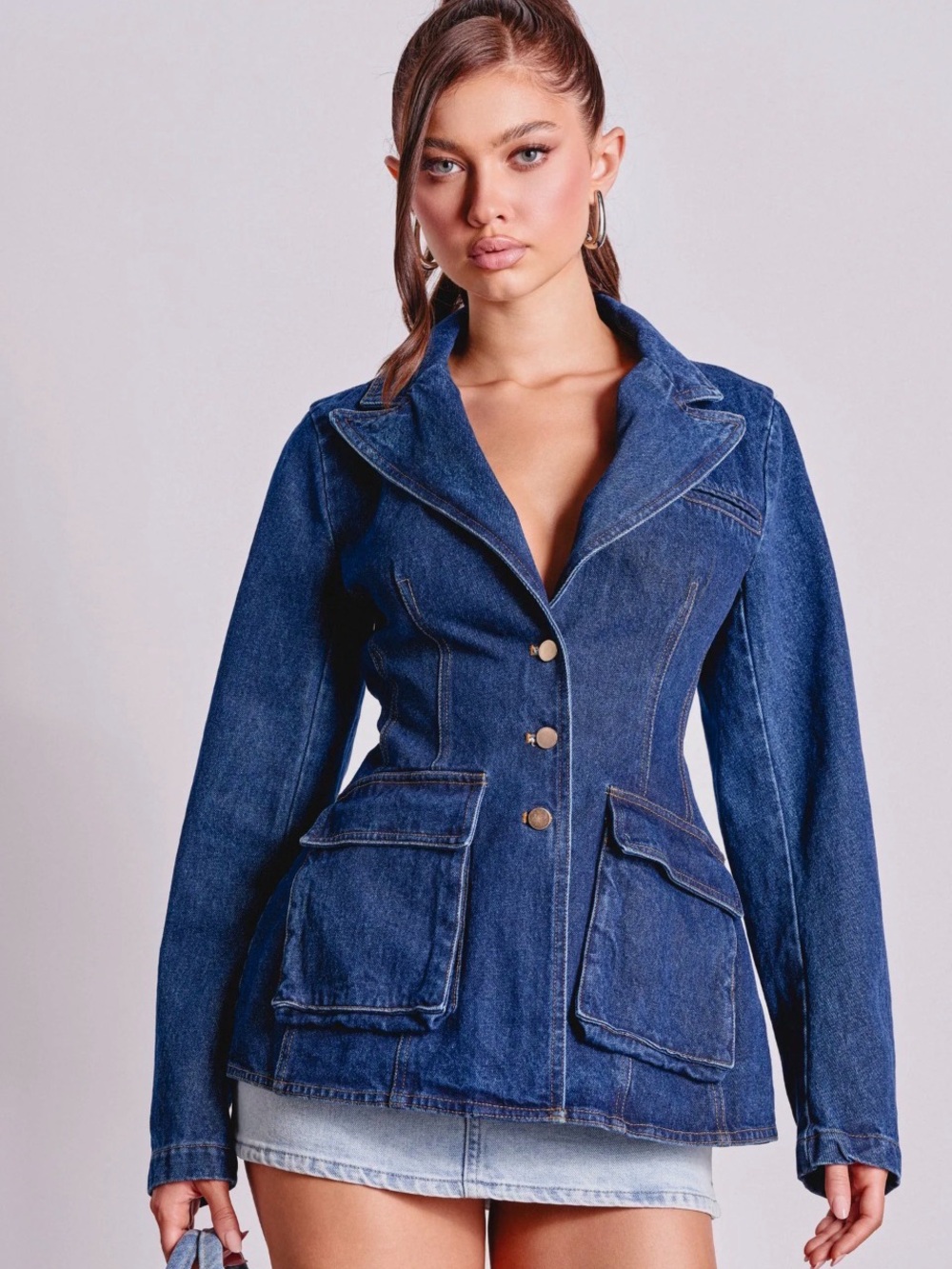 AKIRA Dark Blue Denim Jean Jacket